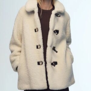 Zara Ecru fully lined jacket sz L NWT